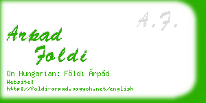 arpad foldi business card